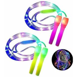 Lot de 2 cordes à sauter lumineuses à led Longueur réglable et trois modes d'éclairage Corde à