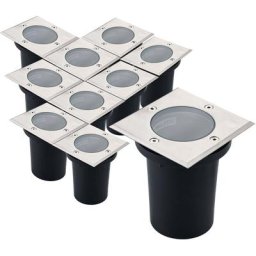 Lot de 10 Spots Encastrables IP67 canyon Carré de sol inox 304 GU10