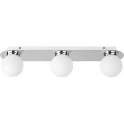 Salle de bains lumière métal Becca / verre chrome / b blanc: 45cm IP44