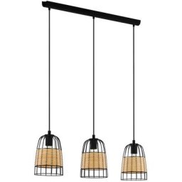 Lampe à suspension Anwick naturel l: 88 w: 18 h: 110cm dimmable