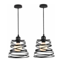 Lustre Moderne 20cm Noir Suspension Salon Chambre