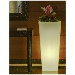 Pot lumineux 40 solaire+batterie rechargeable led rgb avec télécommande 40x40x90cm - Moovere