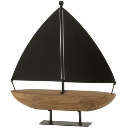 Bateau a voiles bois/métal noir/brun h. 38,5 cm - Marron