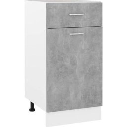 Meuble bas haut de Cuisine - Moderne Armoire de plancher à tiroir Gris béton 40x46x81,5 cm