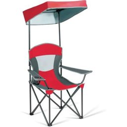 Costway - Chaise de Camping Pliante avec Pare-Soleil Réglable Porte-Gobelet Accoudoirs et Sac
