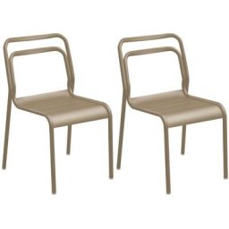 Chaises en aluminium Eos (Lot de 2) - Sable