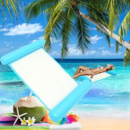 Hamac Flottant 4-en-1 Hamac Gonflable Piscine Hamac d'eau Gonflable, Pliable Flottantes Hamac