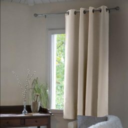 Terre De Nuit - Rideau occultant thermique à œillets pampa 140x180 - Beige