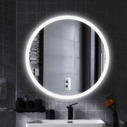 MIROIR DE SALLE DE BAIN ROND LED MODERNE Anti-buée blanc froid 70*70*4.5cm 35mm