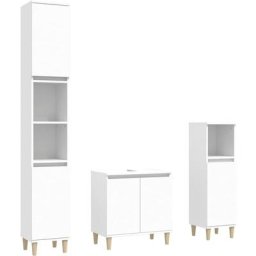Ensemble de meubles salle de bain 3 pcs blanc bois d'ingénierie Vidaxl White