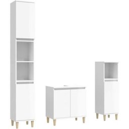 Ensemble de meubles de salle de bain 3 pcs blanc brillant Vidaxl High gloss white