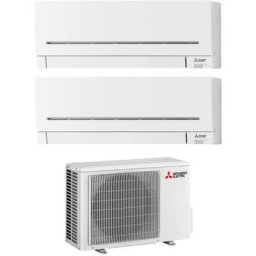 Climatiseur Inverter Mitsubishi monosplit 9000+9000 Btu classe énergétique R-32 a+++ Blanc