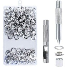 100pcs Ensembles Oeillets 14mm Kit de Grommets Eyelets Outils Metal Grommet Kit Oeillet avec Outils