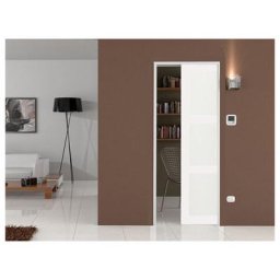 Gd Menuiseries - Porte Coulissante Korya Blanc 3 panneaux h204xl73 + Systeme Galandage + Kit