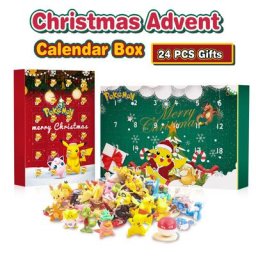 Boîte de Calendrier de l'Avent de Noël Pokémon Figurines d'Action Jouets pour Enfants Nouvelle