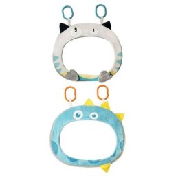Rétroviseur de voiture pour bébé vue large ajustable sécurité pour siège arrière jouet de dessin