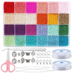 Kit de fabrication de bijoux ensemble de perles de rocaille de 2mm ensemble de perles en verre