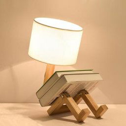 Lampe de Table en bois en forme de Robot E27 pliable pour chambre à coucher salon salle