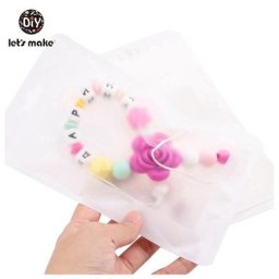 Let's Make – 50 sacs blancs d'exposition 19.5x11.5cm sans BPA sacs en plastique pour bébé