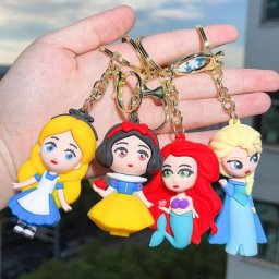 Disney-Porte-clés Princesse Dessin Animé pour Bol Mignon Sirène Blanche-Neige Alice Ornement