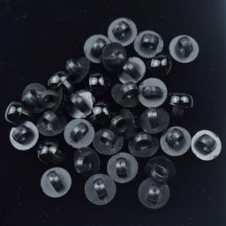Lèvent à tige demi-perle en plastique noir yeux d'animaux jouets bricolage main vêtements