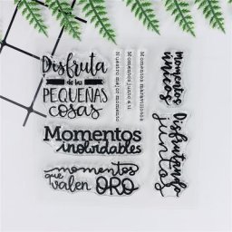 Tampons transparents en Silicone 10*10 mots en espagnol pour bricolage Scrapbooking fabrication