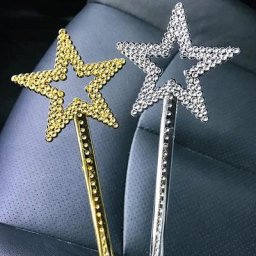 Baguette magique DegradCane pour filles étoile à cinq branches étoile d'ange dorée et argentée