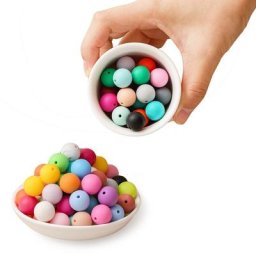 Perles de dentition en Silicone pour bébé 15mm 10/50 pièces anneau de dentition pour bébé sûr