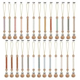 DUNIHolder-Attache-tétine anti-chute en silicone pour bébé clip pour sucette perles pour