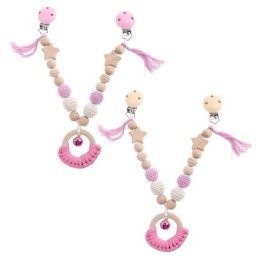 Jouet en bois pour bébé Clip de poussette Mobile hochet à chaîne anneau de dentition nouveauté