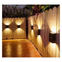 Solar wall light extérieur patio paysage ambiance décoratif lumière led solaire haut et bas