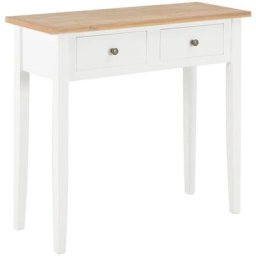 Table de console et coiffeuse Blanc 79x30x74 cm Bois vidaXL - Marron et blanc