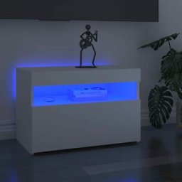 Maisonchic - Meuble tv avec lumières led | Banc tv Armoire de rangement Blanc 60x35x40 cm 15278