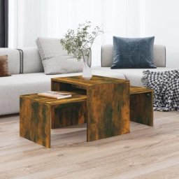 Table salon Moderne - Ensemble table basse Chêne fumé 100x48x40 cm Bois d'ingénierie FR27172