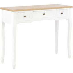 Table de console et coiffeuse avec 3 tiroirs Blanc Vidaxl Blanc et marron