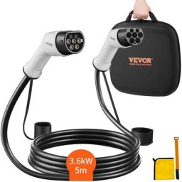 Cable de Charge ev Type 2 a Type 2 Charger Voiture Electrique 16A 5m 3,6kW - Vevor