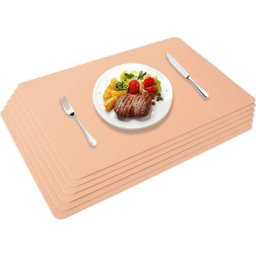 Sets de Table en Cuir pu Ensembles de 6 Sets de Table Lavables et Imperméables 45x30cm, Rose