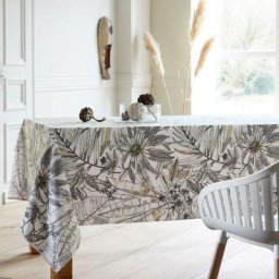 Nappe coton enduite bahia Carré 170x170 cm - Gris
