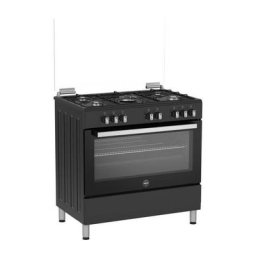 La Germania - Cuisiniere sel9mn - 5 feux gaz - four électrique - multifonction - Noire