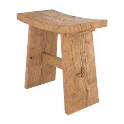 Tabouret en bois de teck recyclé - Eka - Marron Clair