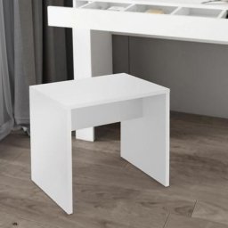 Tabouret de maquillage siège en bois mdf blanc pour table coiffeuse 40x36x41cm
