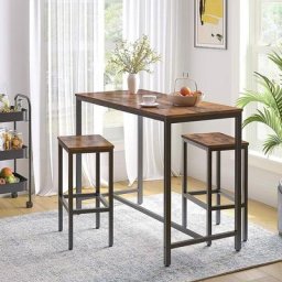 Ensemble table à manger, Lot Table et Chaises de Bar, Table Haute de Bar Mange-Debout, Table de Bar