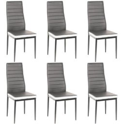 Aqrau - Lot de 6 Chaises de Salle à Manger, Rembourrées en Similicuir, pour Cuisine, Salle à