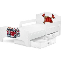 Moderne Lit d'Enfant Smart en bois avec un matelas Pompiers