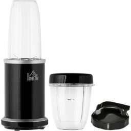 Homcom - Blender 1000 w - 4 modes - 2 bols 700 ml et 350 ml - système verrouillage sécurité