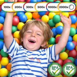 Balles Colorées en Plastique - ø 5.5 cm, sans Plastifiants, Set de 2000 Pièces - Boules de Jeu,