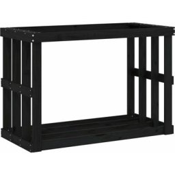 Vidaxl - Porte-bûches d'extérieur Noir 108x52x74 cm Bois massif de pin Noir