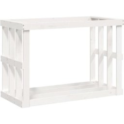 Vidaxl - Porte-bûches d'extérieur Blanc 108x52x74 cm Bois massif de pin Blanc