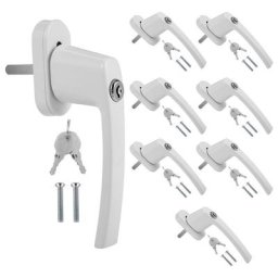 Poignée de fenêtre Sécurité enfant Poignées de fenêtre Serrure verrouillable Fenêtre Alu Set blanc