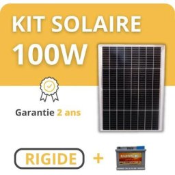Kit Solaire Rigide + Batterie - Camping Car / Bateau / Tiny House 100W